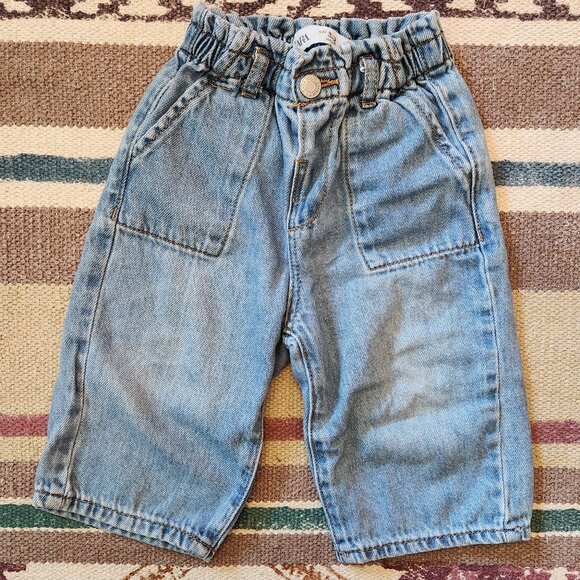 Zara wide-leg paper bag jeans - Picture 1 of 3